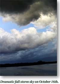 Dramatic fall storm sky